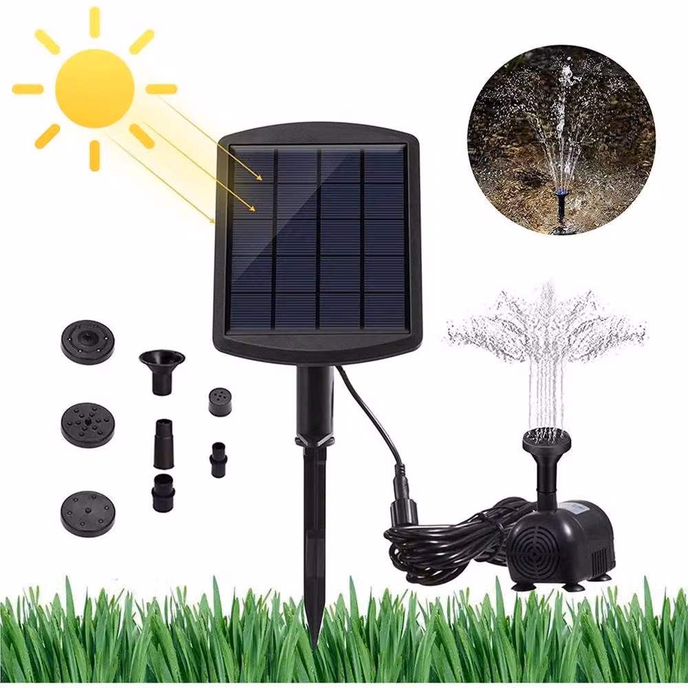 FLAVORA Solar Powered Water Feature Pump and Fountain in Black – 4