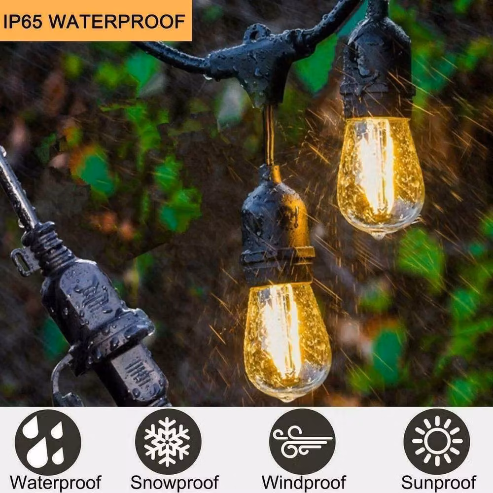 NESTLUNE Outdoor Garden String Lights with 20 Warm White LED E27 Shatterproof Glass Globe Bulbs in Transparent – 3