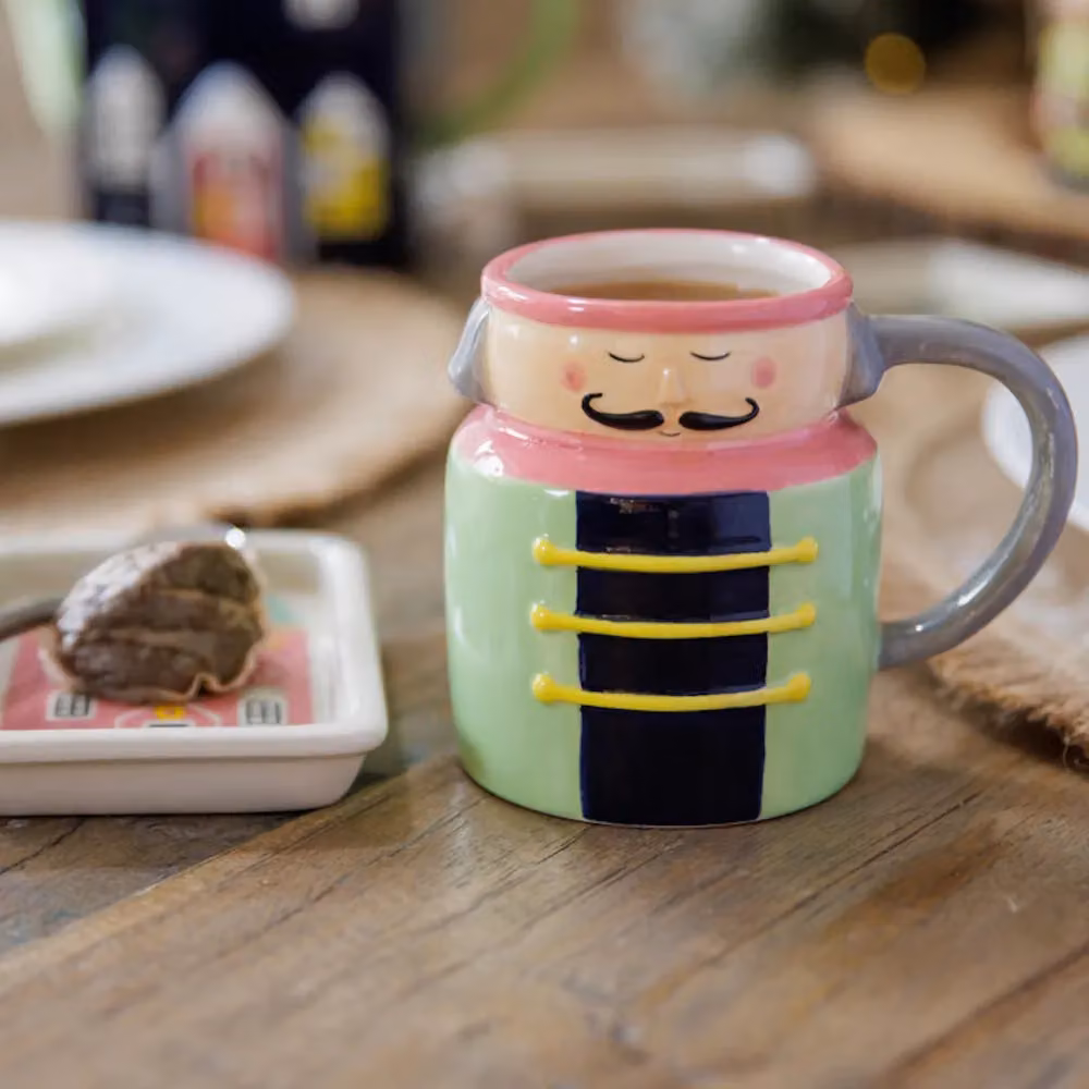 KitchenCraft The Nutcracker Collection Ceramic Novelty Soldier Mug, 300 ml, Green/Black/Multicolour – 7