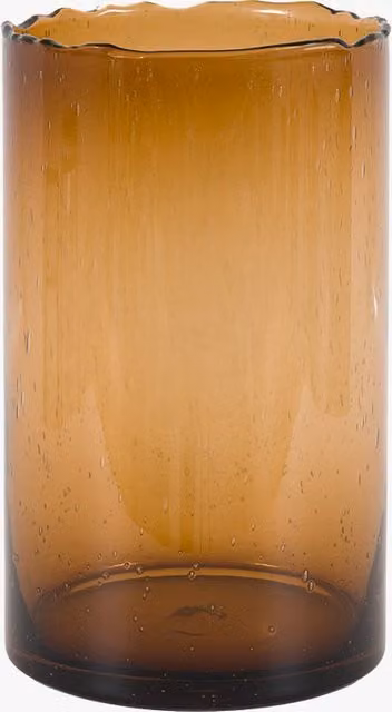 Perch & Parrow Avella Edged Cut Glass Tabletop Vase in Brown, Large
