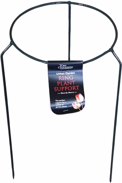 Tom Chambers Green Metal Garden Plant Support Ring Small, W/D/H: 20 x 20 x 40 cm