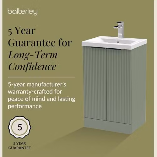 Balterley Green Floor Standing Bathroom Vanity Unit with Basin and Soft Close 2 Doors, W/D/H: 51 x 39 x 85 cm – 4