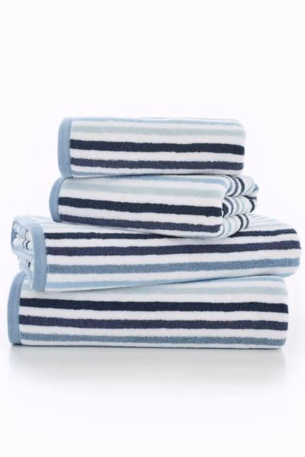 Deyongs Bliss Blue Striped 100% Cotton Fluffy Bathroom Towels, 550gsm – 2
