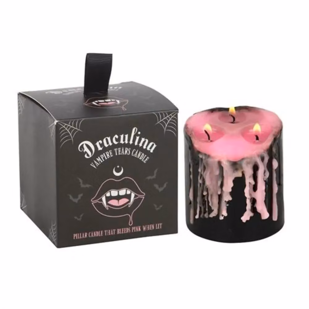 Garden Greatness Pink Vampire Tears Halloween Pillar Candle – 4