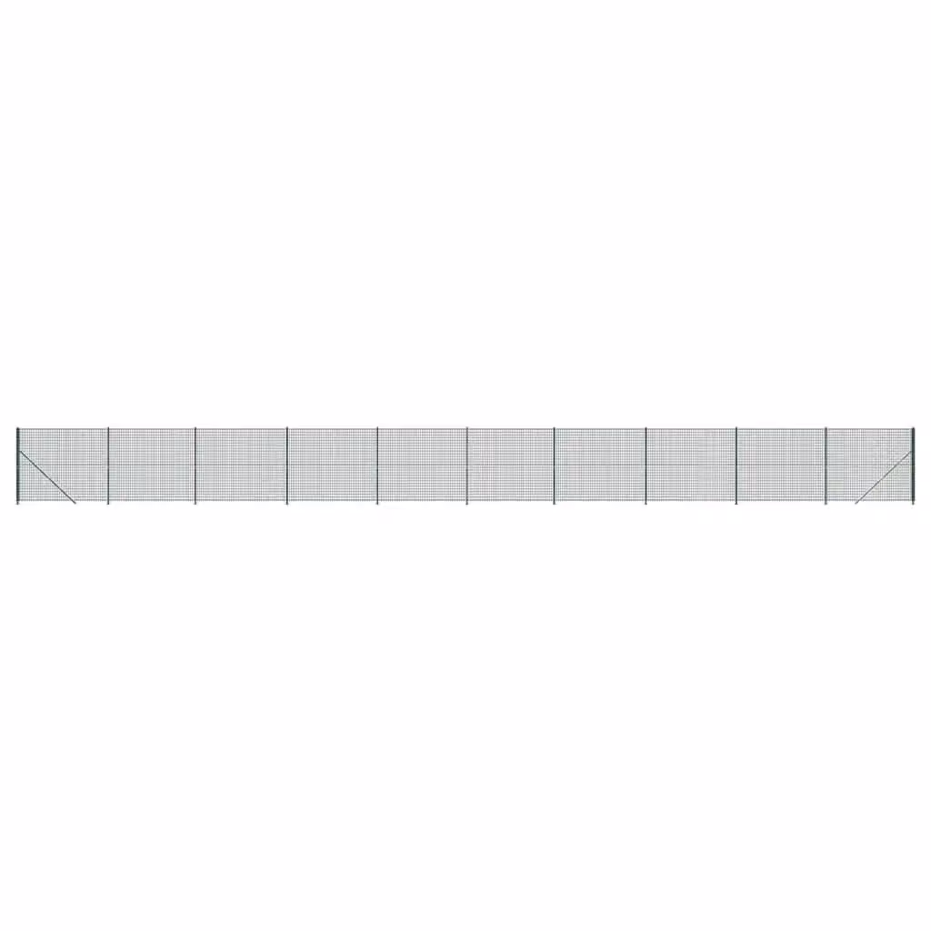 Berkfield Home Green PVC Coated Wire Mesh Fence with Flange, H: 140 cm x W: 25 m – 2
