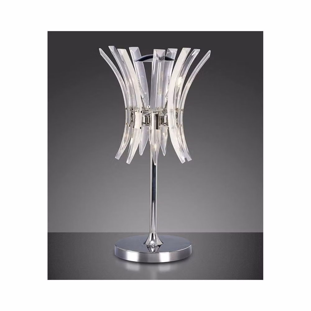 Netlighting Sinclair 4 Light Table Lamp in Polished Chrome and Grey Crystal – 2