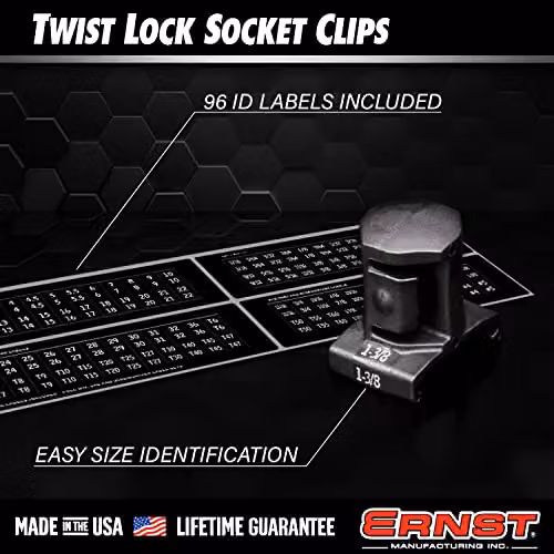 Ernst Manufacturing Socket Boss Accessory Pack with Face-Mount Holders and Twist-Lock Clips in Red – 4