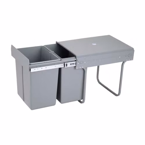 Charles Bentley Grey Pull Out Kitchen Cupboard Bin with 2 x 20 Litre Compartments and Odour Filter, W/D/H: 34.2 x 48.0 x 41.8 cm – 3