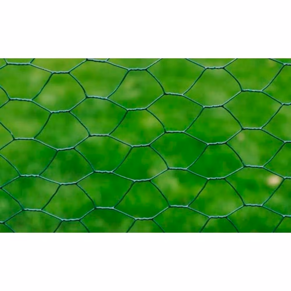 Berkfield Home Galvanised Steel Chicken Wire Fence with PVC Coating, Green, 25 x 0.5 m – 3
