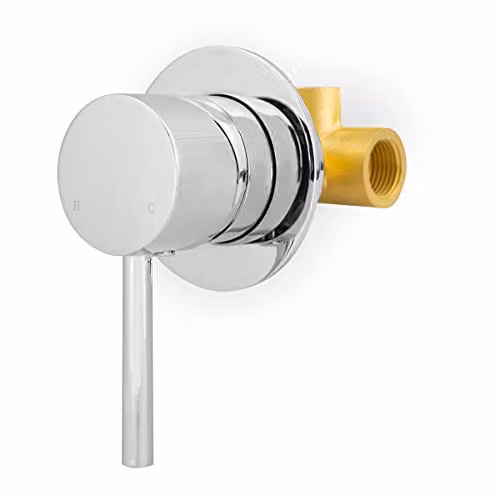 Nes Home Apex Wall Mounted Round Concealed Manual Mixer Valve in Chrome Silver