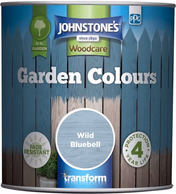 Johnstones Woodcare Garden Colours Wild Bluebell Wood Paint, 1 l