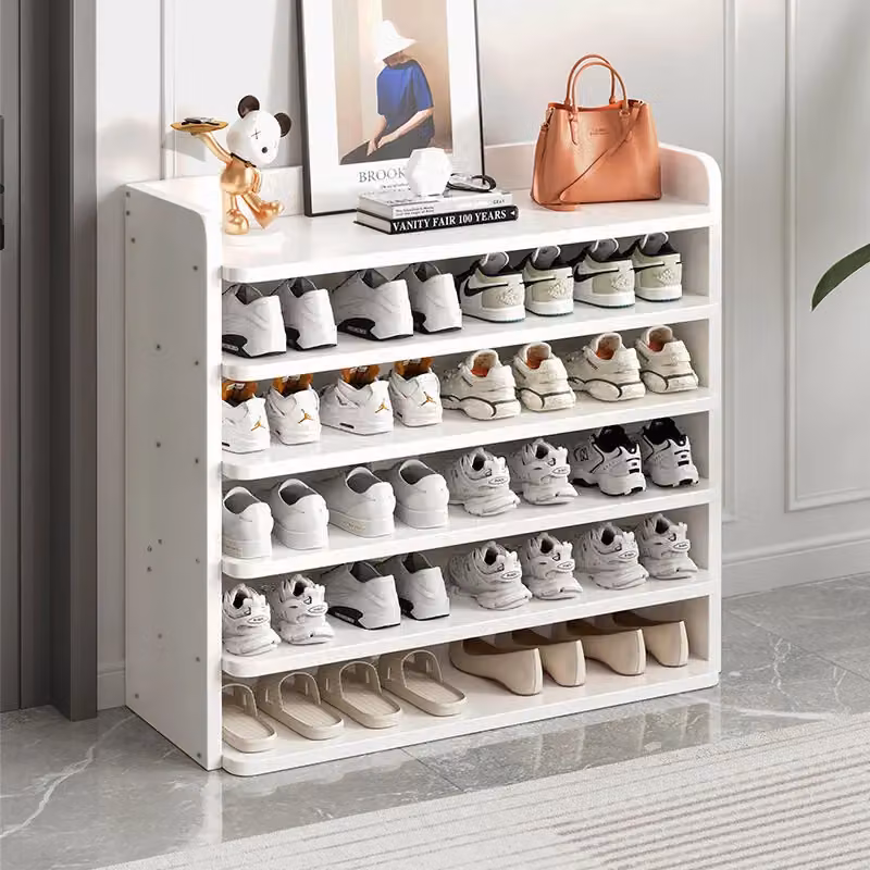 Living and Home 6-Tier Minimalist Shoe Rack in White, Width: 82 cm – 2