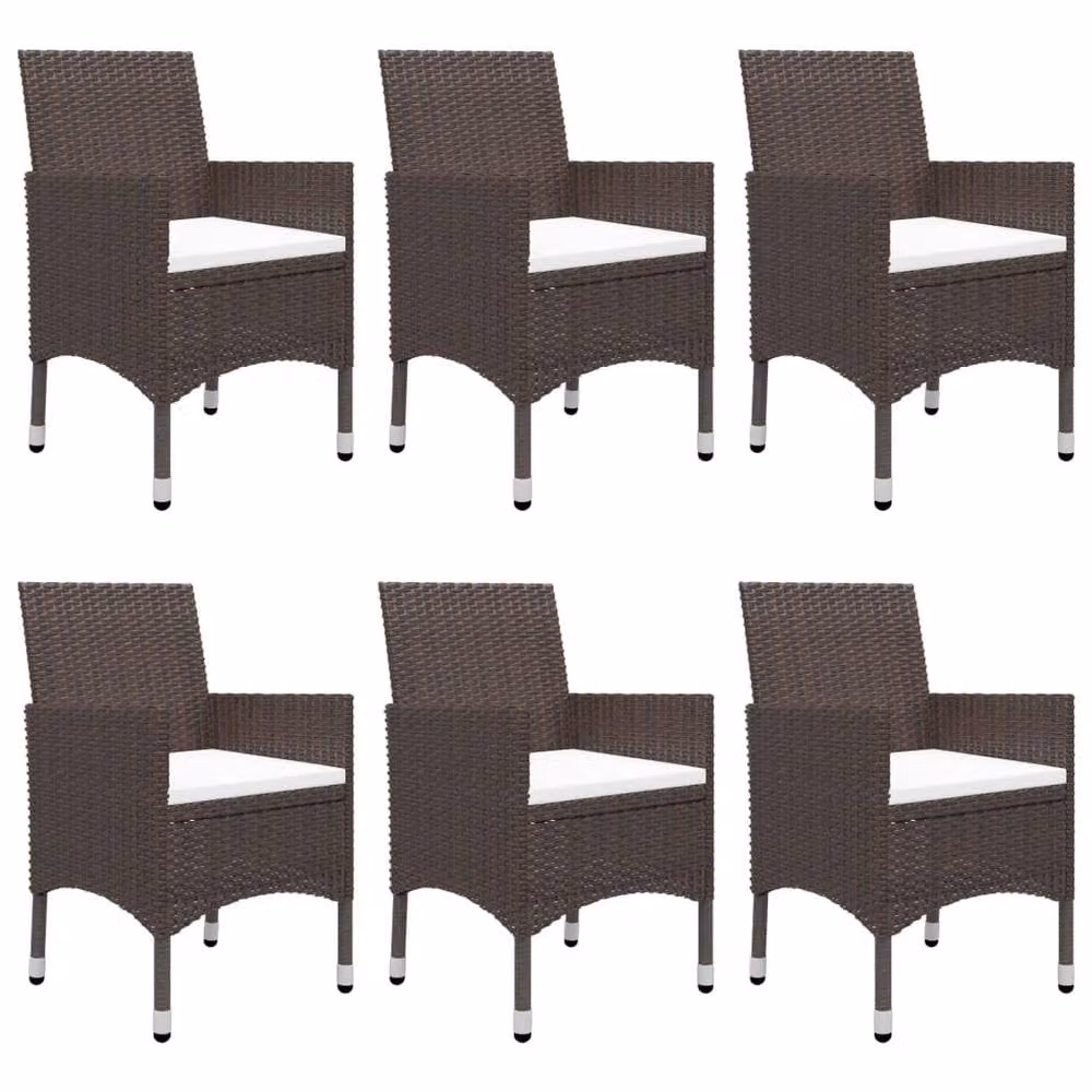 Berkfield Home 7 Piece Brown Acacia Wood and Powder Coated Steel Garden Dining Set with Cushions – 1