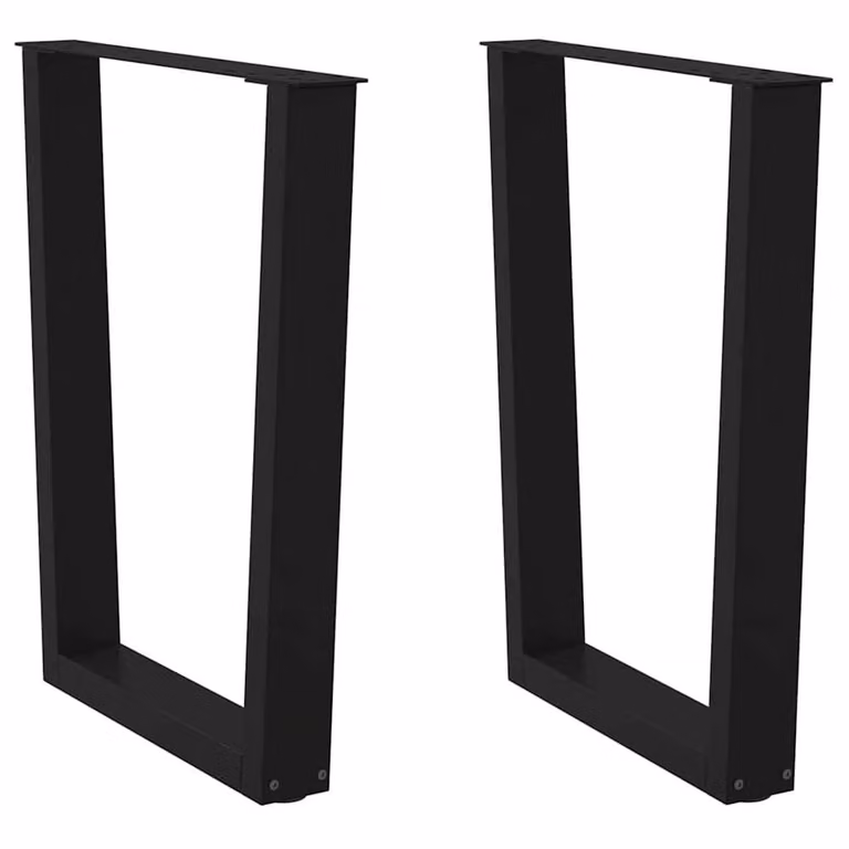 Berkfield Home V-Shape Dining Table Legs, 2 Pieces, Black Steel, H: 72-73.3 cm x W: 70 cm