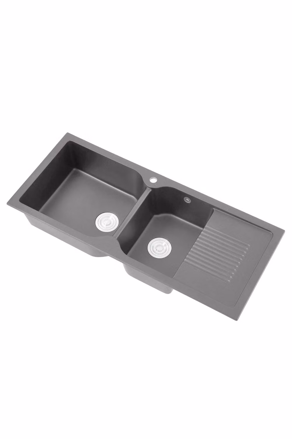 Living and Home Double Bowl Grey Granite Composite Kitchen Sink with Waste Kit – 2