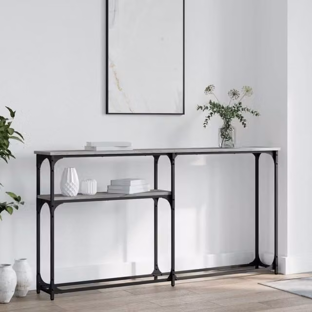 Berkfield Home Grey Sonoma Console Table, W/D/H: 145 x 22.5 x 75 cm