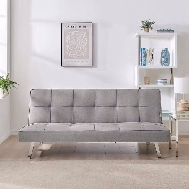 Bravich LTD 3 Seater Click Clack Fabric Sofa Bed in Grey – 1