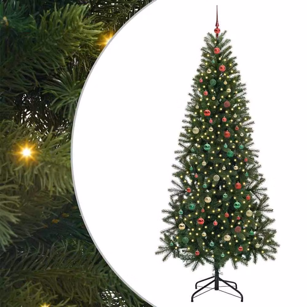 Berkfield Home Artificial Green Christmas Tree with 300 LEDs, Height: 240 cm – 2