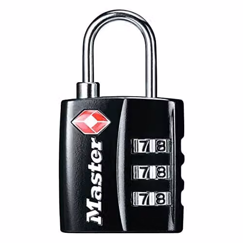 Master Lock Combination Travel Padlock, Black, W/D/H: 5.5 x 3 x 2.6 cm, 30mm – 1