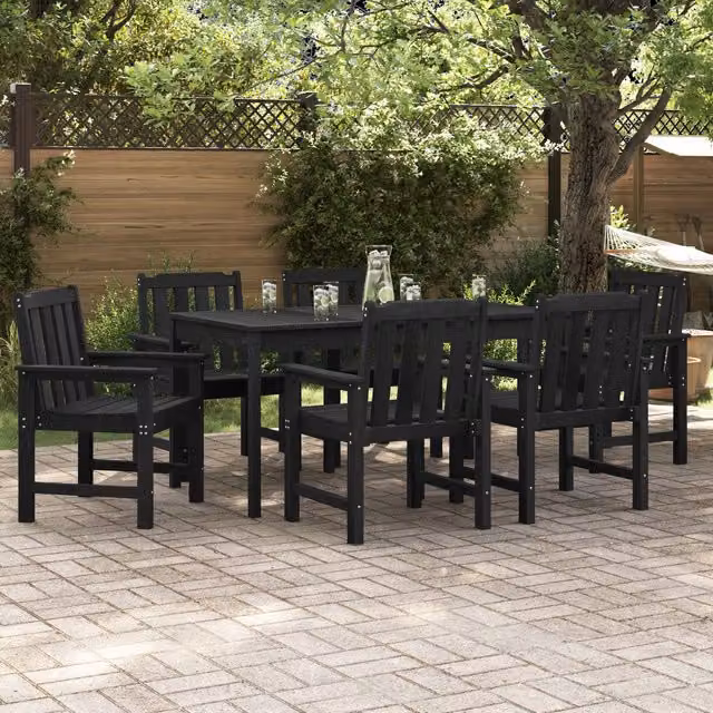 Berkfield Home Set of 6 Black Garden Dining Chairs, W/D/H: 55.5 x 55.5 x 88 cm – 1