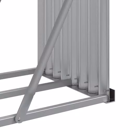 vidaXL Log Holder in Grey Galvanised Steel W/D/H: 180 x 45 x 100 cm – 4