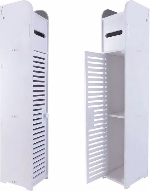 Kelvenix White MDF Bathroom Cupboard Storage Shelving – 1