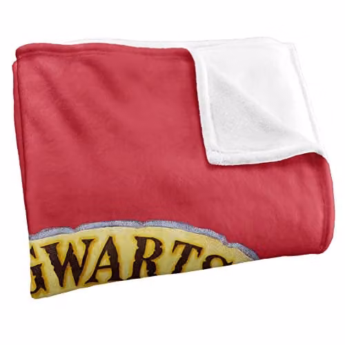 LOGOVISION Harry Potter Hogwarts Crest Super Soft Fleece Throw Blanket, White and Multicolour, W/D/H: 152 x 127 cm – 2