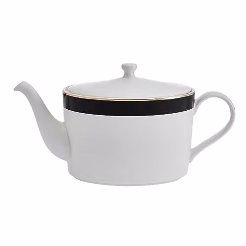Mikasa Luxe Deco White and Gold Geometric Bone China Infuser Teapot, 1.1 l