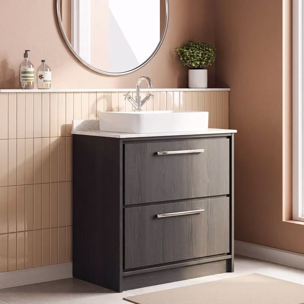 Balterley Longnor 2 Drawer Vanity Basin Unit, Graphite Grey, Width: 80 cm – 2