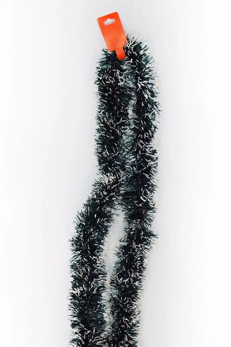 Neel Blue Chunky Shiny Metallic Christmas Tinsel Garland in Green, 2m