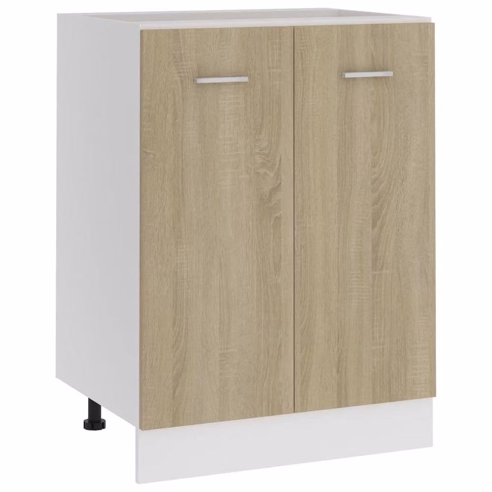 Berkfield Home Sonoma Oak Kitchen Base Unit in Brown, W/D/H: 60 x 46 x 81.5 cm