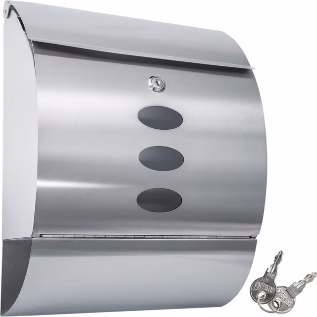 tectake Free Standing Letterbox in Silver