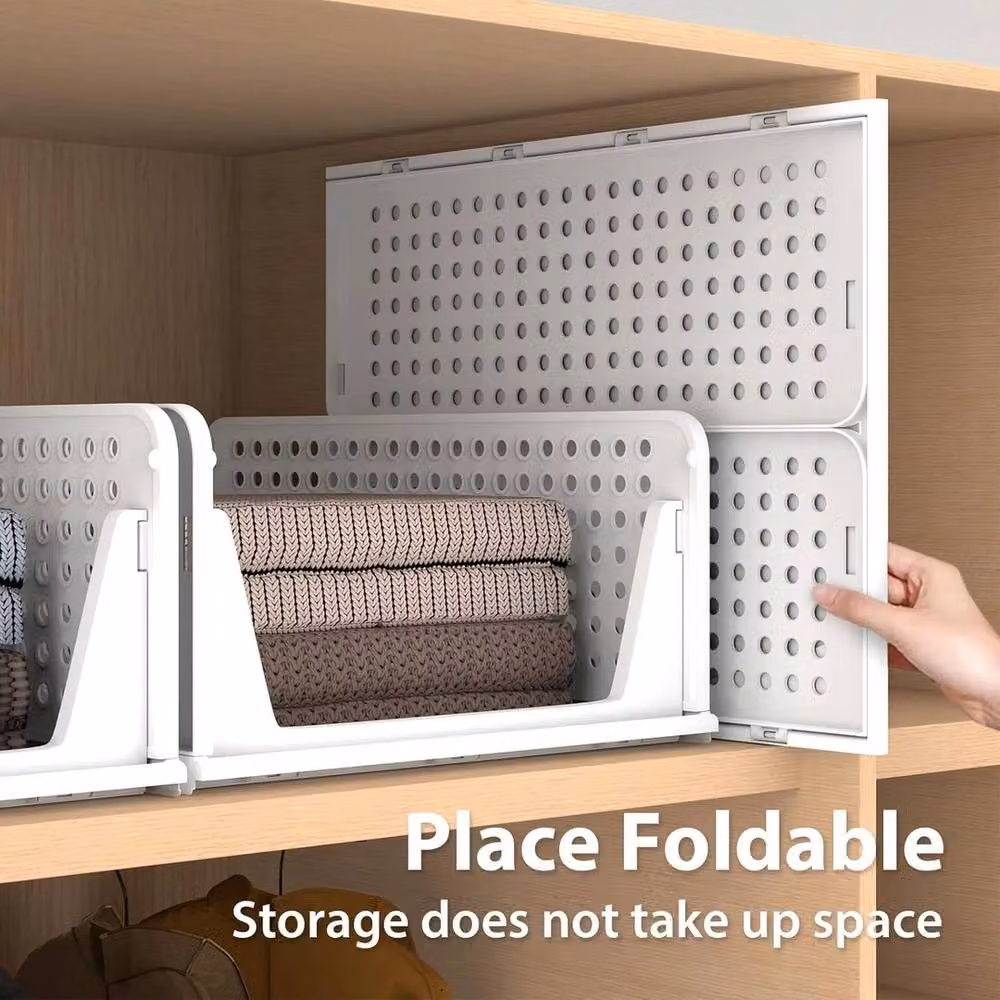 NESTLUNE 4 Pack Wardrobe Storage Organiser Drawer Inserts in White – 4