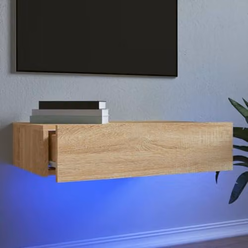 vidaXL Modern TV Cabinet with LED Lights in Sonoma Oak – 2