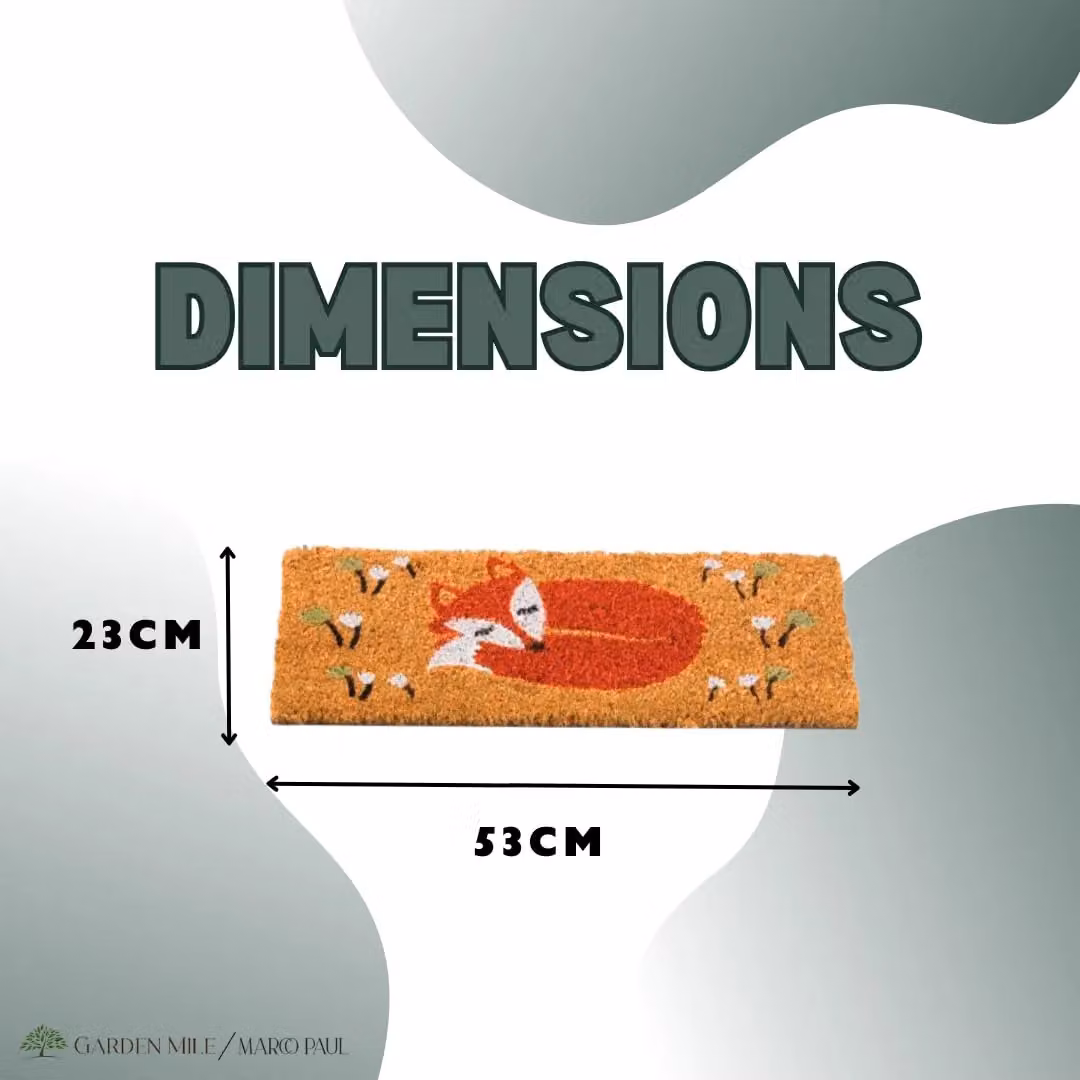 Marco Paul Non Slip Coir Door Mat Insert with Orange Fox Design, W/D/H: 100 x 100 x 1 cm – 3