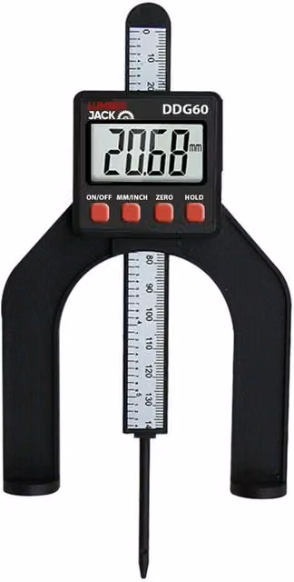 Lumberjack LCD Digital Height and Depth Gauge Electronic Caliper with Magnetic Ruler in Black – 9