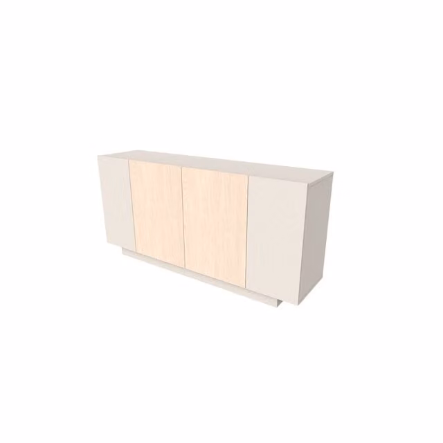 Decortie Victor Four Door Console Table in Sand, Brown and White Oak