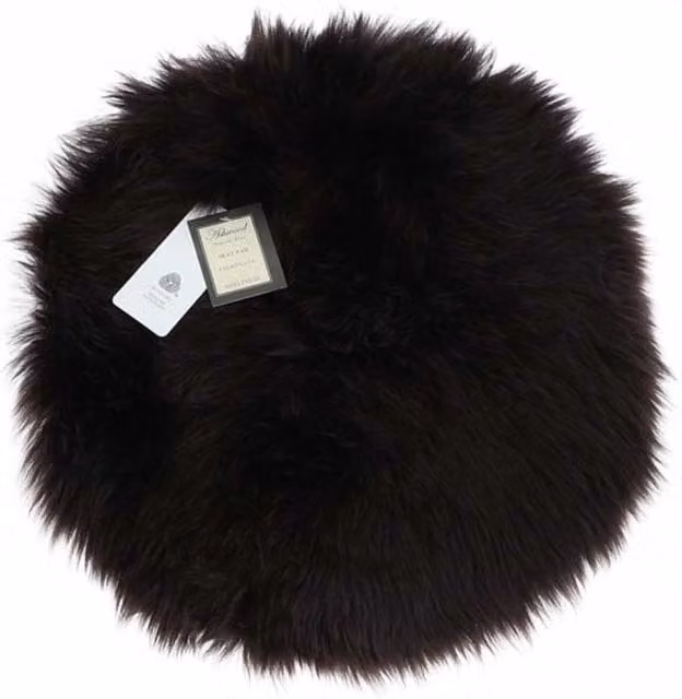 Fenland England Real Sheepskin Seat Pad, Brown, Diameter: 34 cm