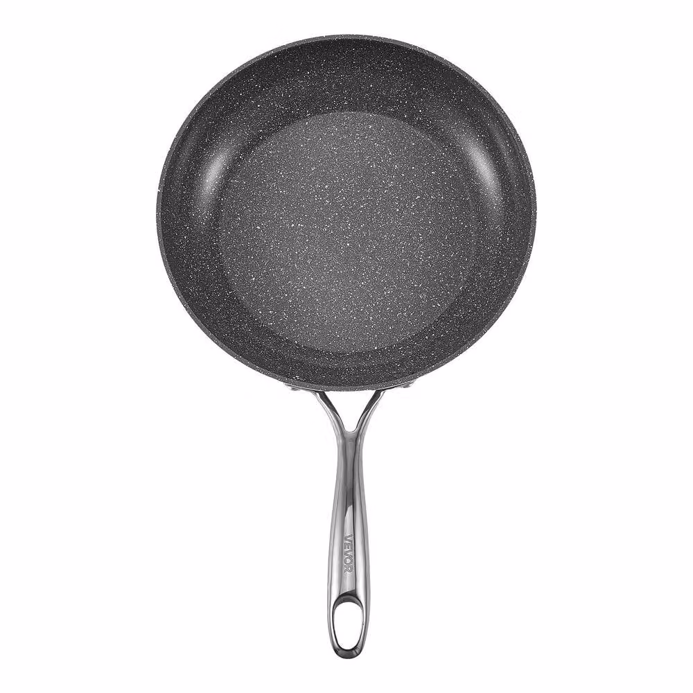 VEVOR 3 Piece Nonstick Ceramic Heavy-Duty Frying Pan Set in Grey and Copper – 4