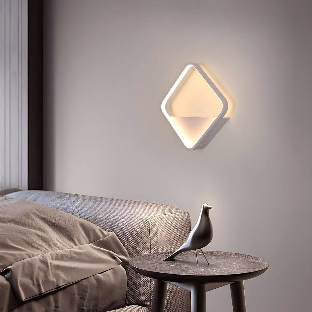 Goeco Modern Square LED Indoor Wall Light in White with Acrylic and Aluminium Finish – 2