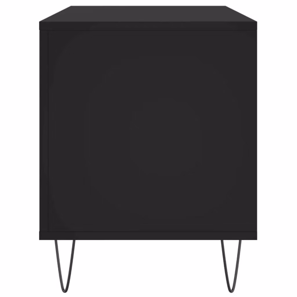 Berkfield Home Record Cabinet in Black, W/D/H: 100 x 38 x 48 cm – 3