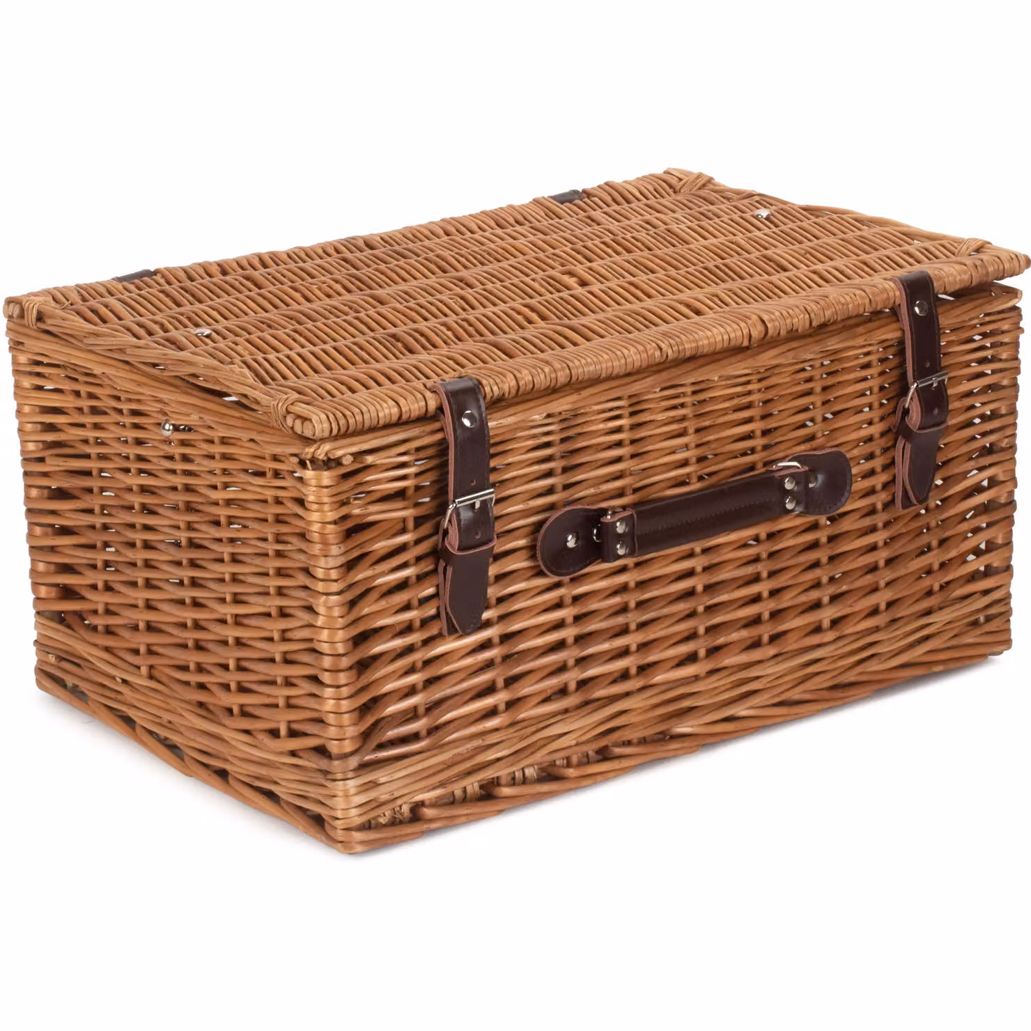 Red Hamper Double Steamed Wicker Picnic Basket in Brown, W: 51 cm – 2