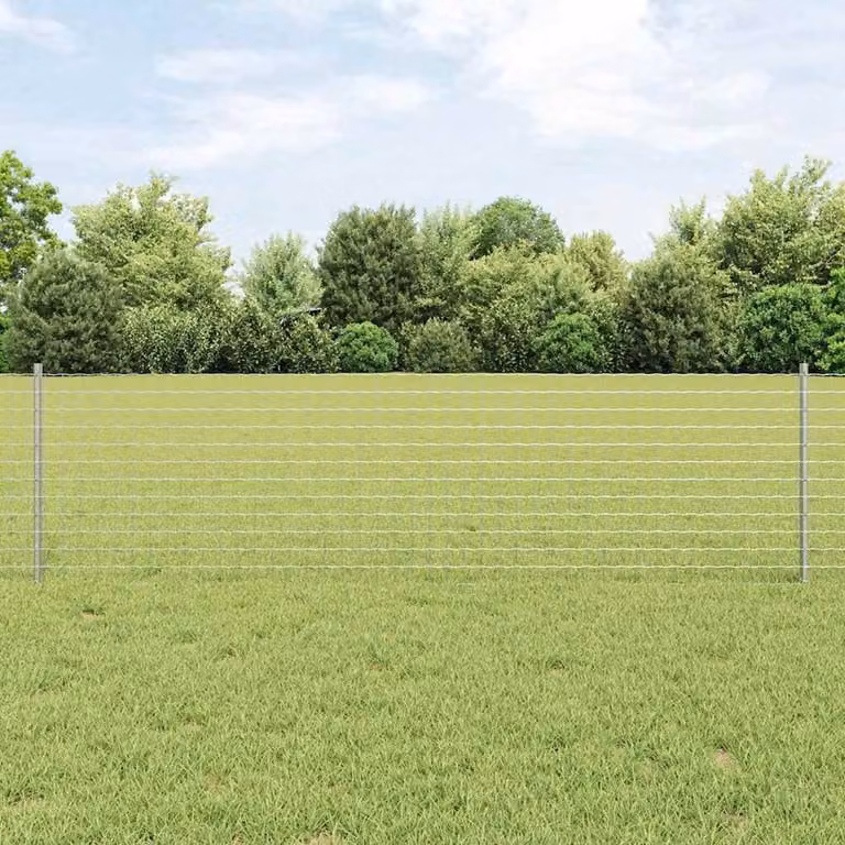 Berkfield Home Euro Fence with 5 U Posts in Silver Galvanised Steel, 0.6 x 10 m