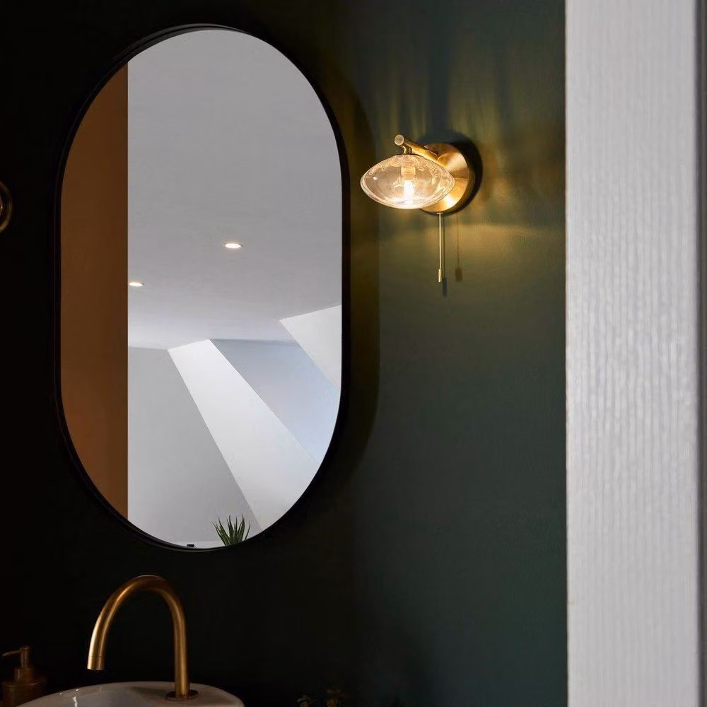 Netlighting ORISTANO Contemporary Yellow Glass Bathroom Wall Lamp with Gold/Brass Metal Finish – 4