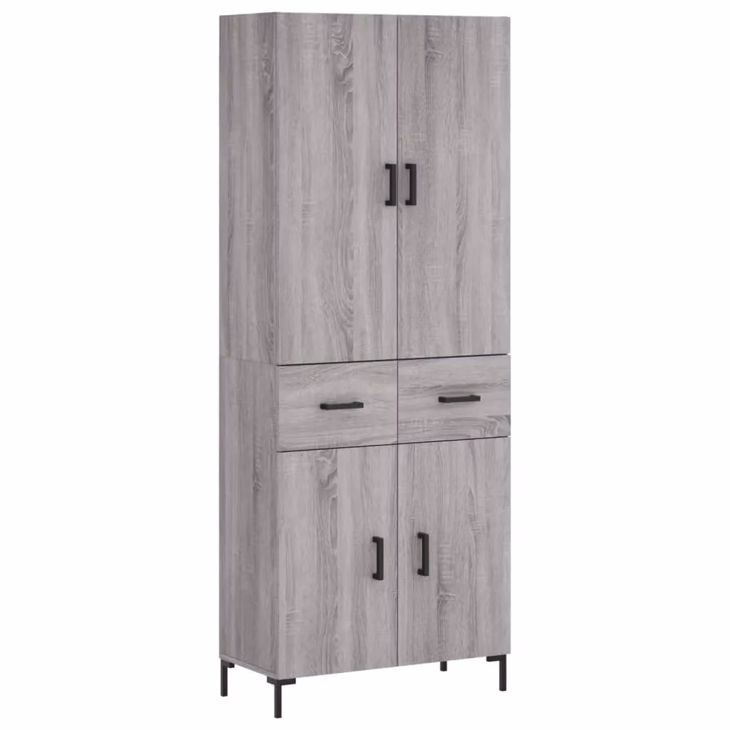 Berkfield Home Sonoma Highboard in Grey, H 180 x W 69.5 x D 34 cm – 2