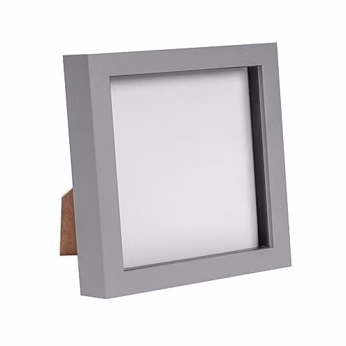 Nicola Spring 3D Shadow Box Photo Frame, Square, Grey and White, W/H: 17.5 x 17.5 cm – 1