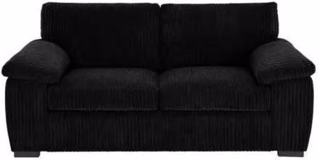 LUXURY LIFE Collingdale 2 Seater Sofa in Black Jumbo Cord Fabric