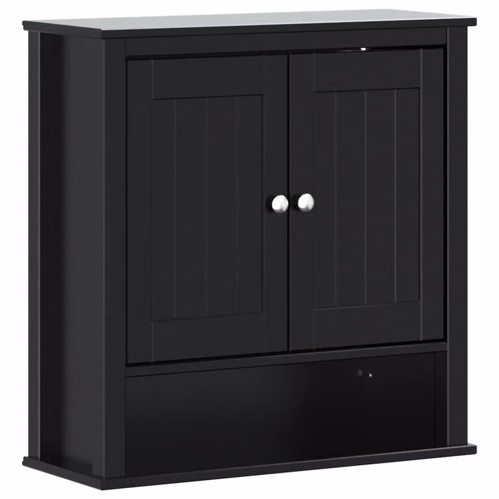 Berkfield Home BERG Black Solid Wood Bathroom Wall Cabinet, W/D/H: 69.5 x 27 x 71.5 cm – 2