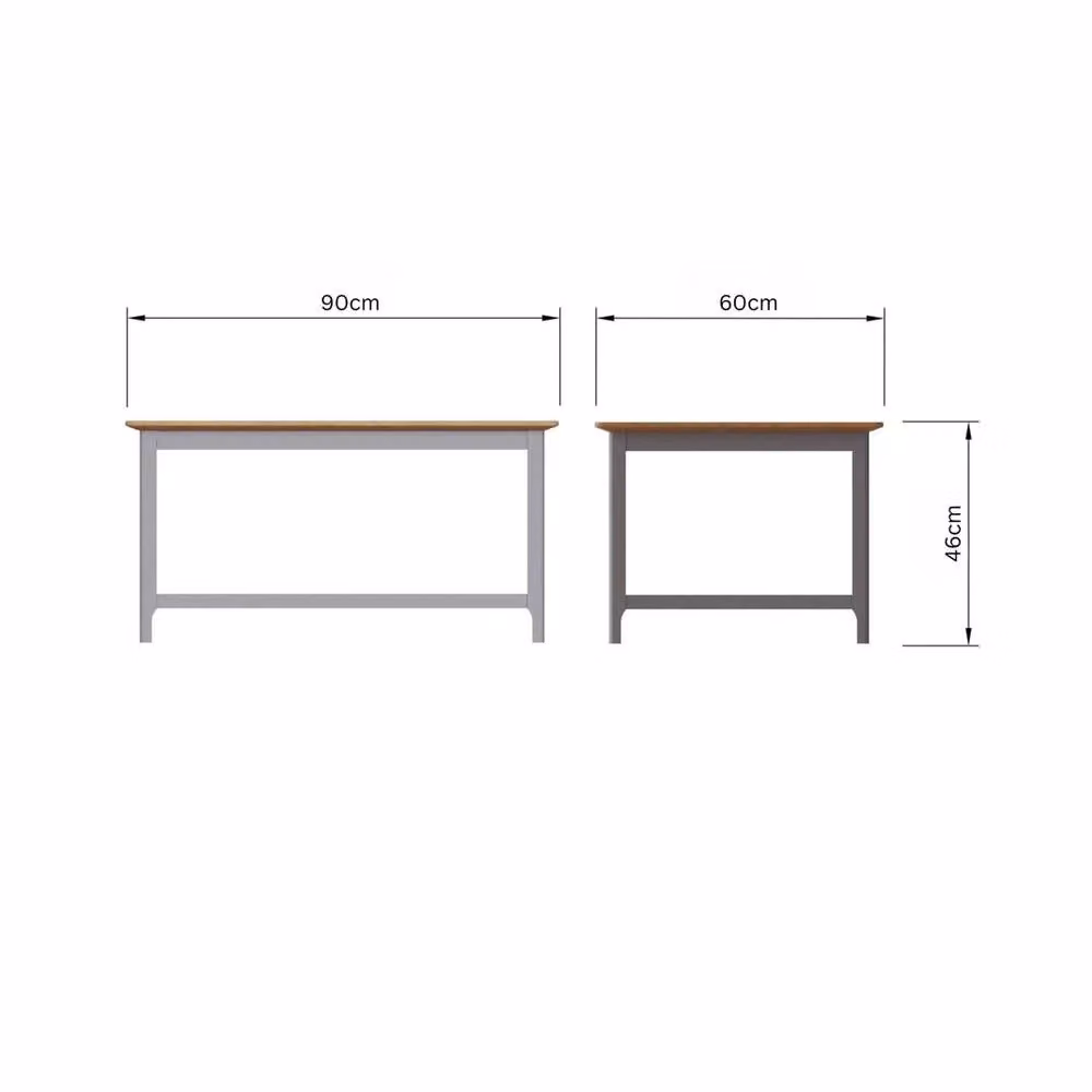 FORGEVIO Modern Rectangular Coffee Table with Oak Veneer Top and Shelf in Brown and Grey – 2