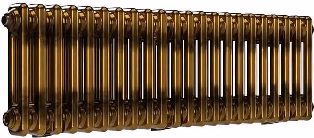Lux Heat Horizontal Column Radiator in Gold and Brown, H 30 cm x W 101 cm